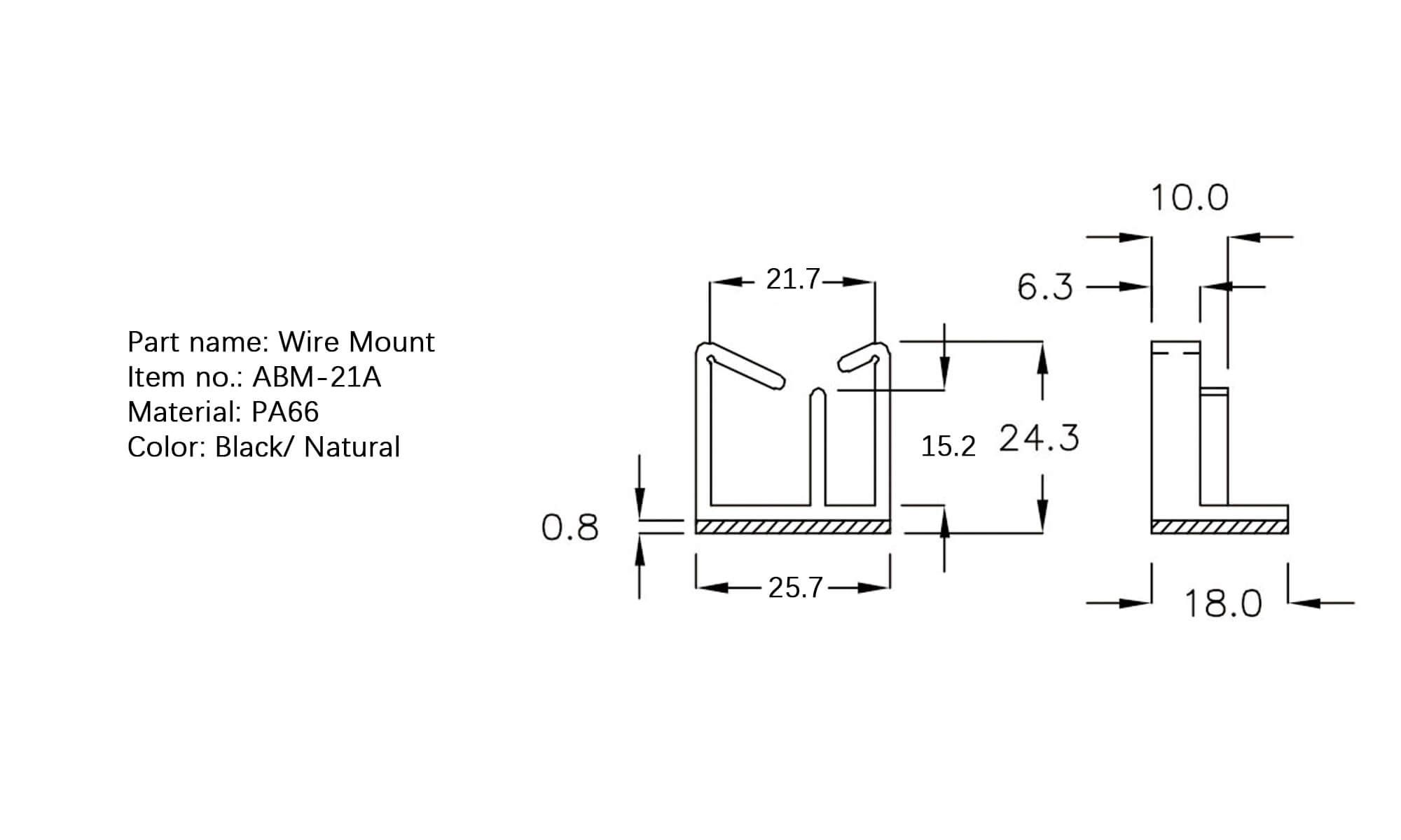 Plastic Wire Mount ABM-21A